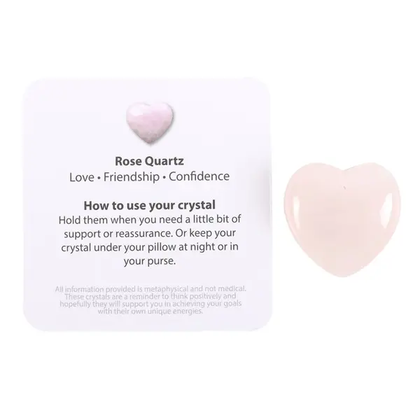 I Love You Rose Quartz Crystal Heart in a Bag 1