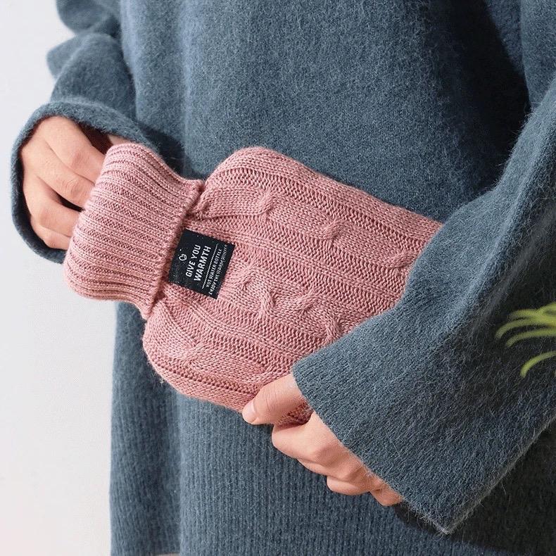 1 L Hot Water Bottle with matching plush soft cover and an extra cover free Leakage Proof Leakage Proof Long-lasting Rubber Leakage Proof Comfortable Cozy 1
