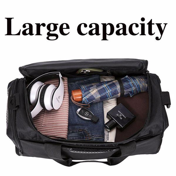 Large Black Sport Gym Tote Duffle Bag for Travel and Work 8