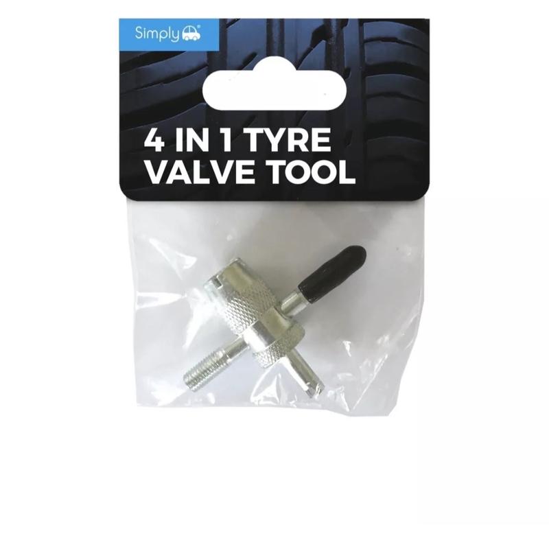 4 Way Tyre Stem Core Remover Installer for Car and Bike 0