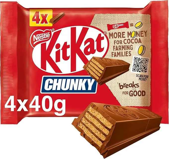 KitKat Chunky Milk Chocolate Bar Multipack | 4 x 40g