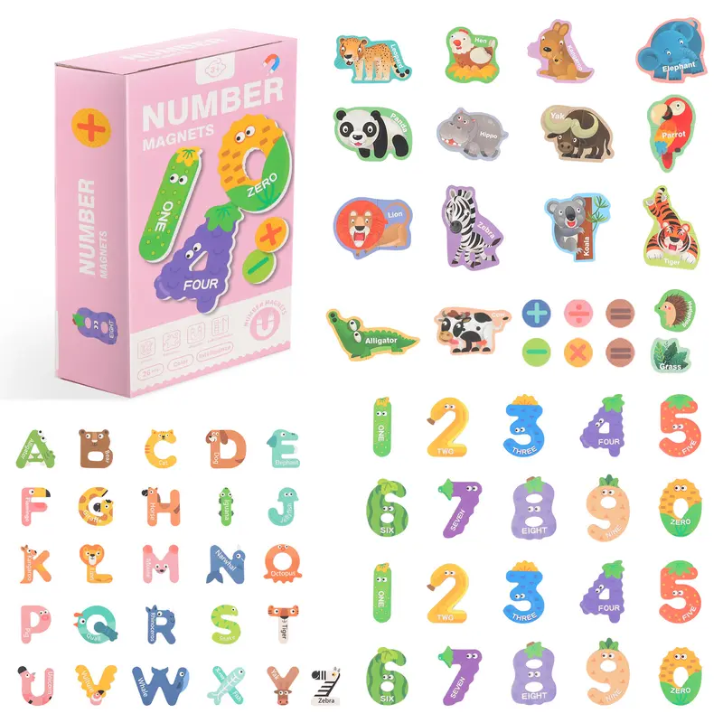 deAO Children's Magnetic Number and Pattern Puzzle – Montessori Math Learning Toy with Fridge Magnets, Ideal for Preschool Counting, Sorting, and Early Education, Perfect Gift for Kids Ages 3+ 1