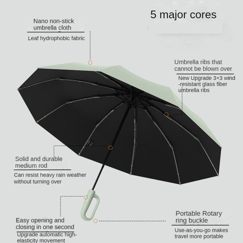 Automatic Windproof Folding Umbrella – Reinforced & Compact for Outdoor Travel [Fast UK Delivery] Lightweight 4