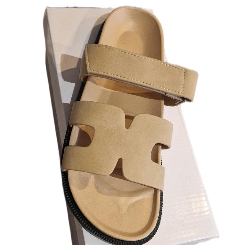 Womens Fashionable Casual Plain Soft Sole Flat Sandals, 2024 1 pair Casual Beach Slide Sandals, Lightweight Comfortable Open toe Adjustable Strap Shoes Girl Footwear Summer Walking Shoes Design Parent 2