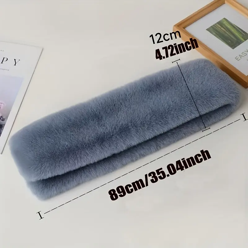 1pc Winter Unisex Faux Fur Warm Thickened Scarf, Soft Girl Fashion Versatile Flat Cross Scarf 3