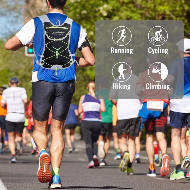 Nepfaivy Running Vest Hydration Backpack - Lightweight and Reflective Running Hydration Vest with Multi-pouches, Breathable and Adjustable Running Backpacks for Outdoor Running Cycling Climbing 6