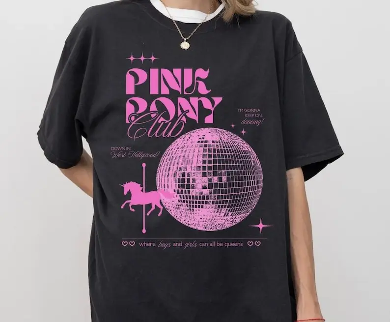 Pink Pony Club Shirt Midwest Princess Vintage Disco Tee Graphic TShirt Oversized  Band Music Gift for Her Fan