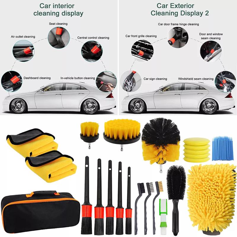 122Pcs Car Detailing Brush Set | Soft Bristles for Interior & Exterior | Wheel, Dashboard & Seat Cleaning | Valet Pro Car Wash Kit | Auto Care Accessories for Deep Cleaning | Ideal for Car, Bike & Home Use 3