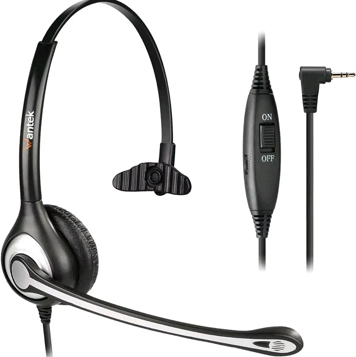 601F Noise Cancelling Headset with Mic and 2.5mm Plug for Landline Phones Call Center - Earbud, Headphone, Audio