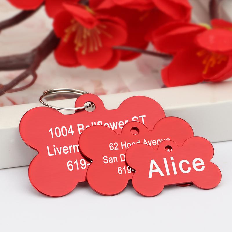 Product Introduction of Personalized Dogs Cats ID Tag Custom Alloy Bone Puppy Kitten Collar Accessories Anti-lost Pet Name Tags for Small Large Dog Cat 19