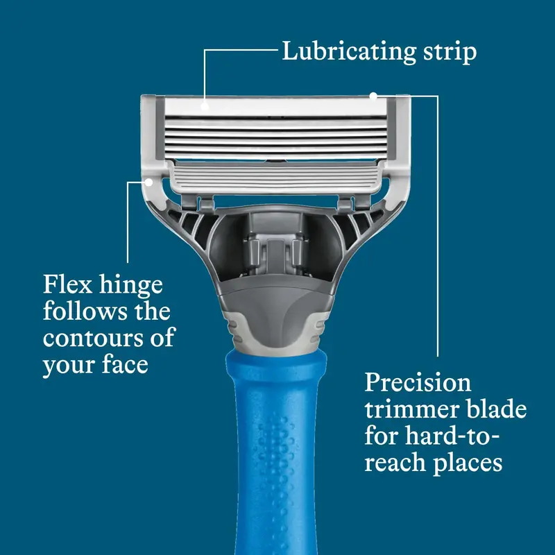 Harry's Razors for Men - Indigo Blue Handle, 13 Razor Blade Refills, Travel Blade Cover - Smooth and Comfortable Shave 4