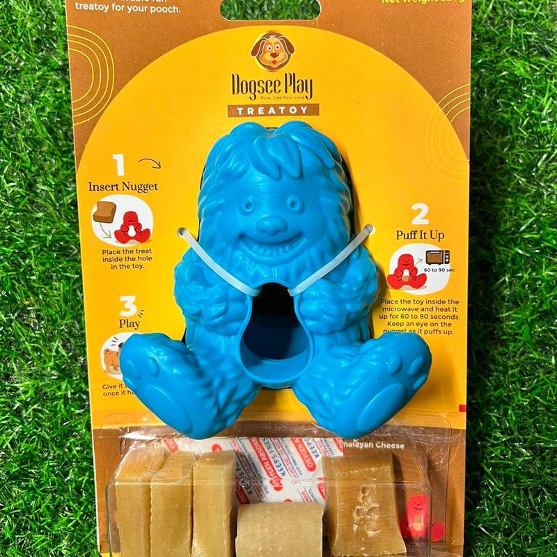 Dogsee Yeti treat toy pink & blue 1