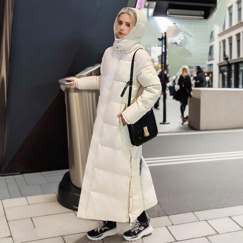 Product Introduction of Over The Knee Long Parkas Coat Female 2024 Winter Fashion Slim-fit Down Cotton Hooded Thick Warm Parkas Coat Winter Jacket Women 16