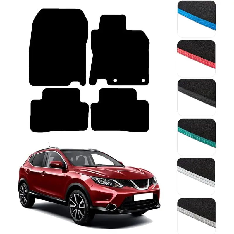 GCM - Car Floor Mats for Nissan Qashqai 2014 To 2021 Full Coverage Floor Protection - Anti Slip & Fit Car Mat with Clips Easy to Clean Car Carpet for All-Weather