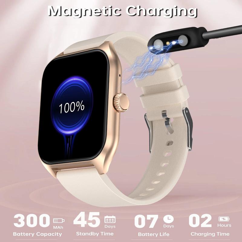 AI Voice Assistant Smart Watch for Men Women, 1.96'' HD Screen Activity Trackers with 100+Sports/ Sleep/ Heart Rate Monitor 5