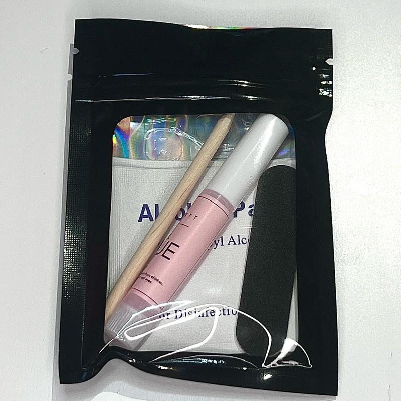 Crystal frenchies press on nails with application kit included! 4
