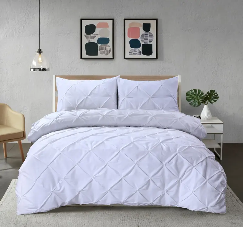 Northern Luxe ELIZA Pintuck Pleated Alford Egyptian Cotton Mix Duvet Cover Set - Single, Double, King, Super King grey anti-drop 4