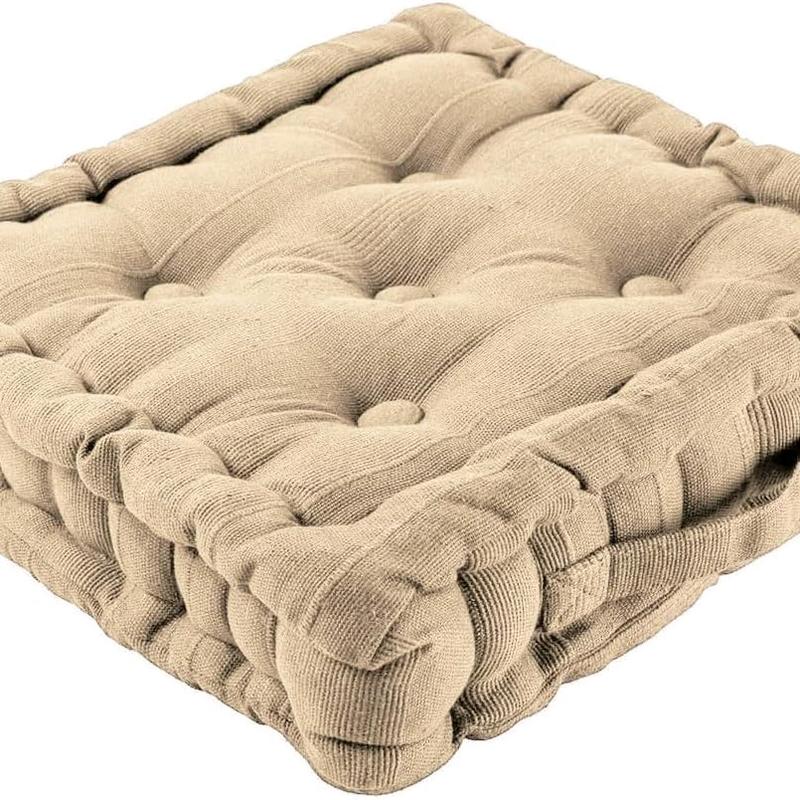 100 % Cotton Booster Cushion 10 Colours Thick Chunky Seat Pad Soft Fabric 5