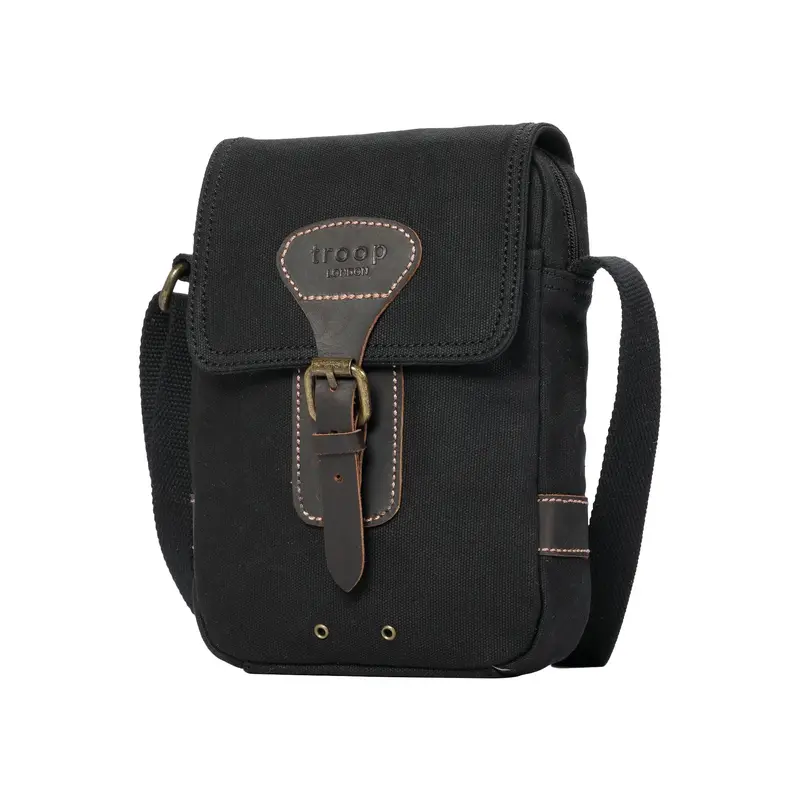 TRP0547 Troop London Heritage Canvas Across body Bag, Small Travel Bag, Shoulder Bag 1