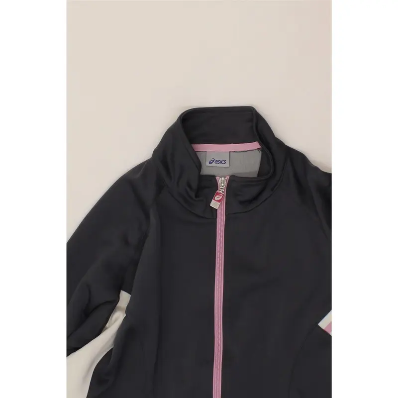 Pre-Owned Vintage ASICS Womens Tracksuit Top Jacket UK 18 XL Black Colourblock Polyester 5