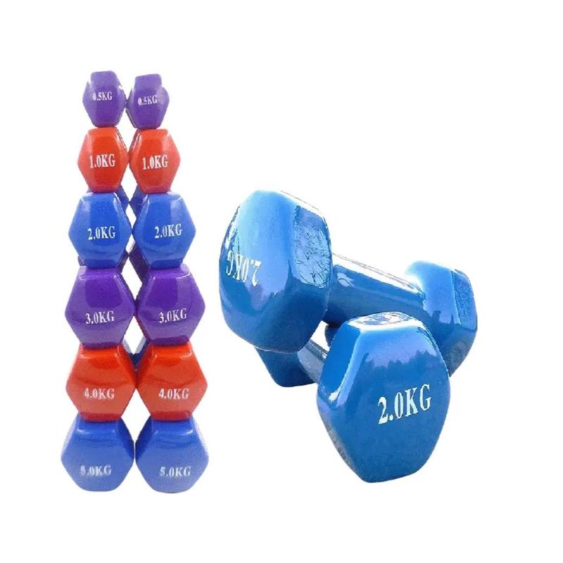 Vinyl Dumbbells Weights Pair Set Gym Fitness Exercise Iron Hand Neoprene 36-5 1