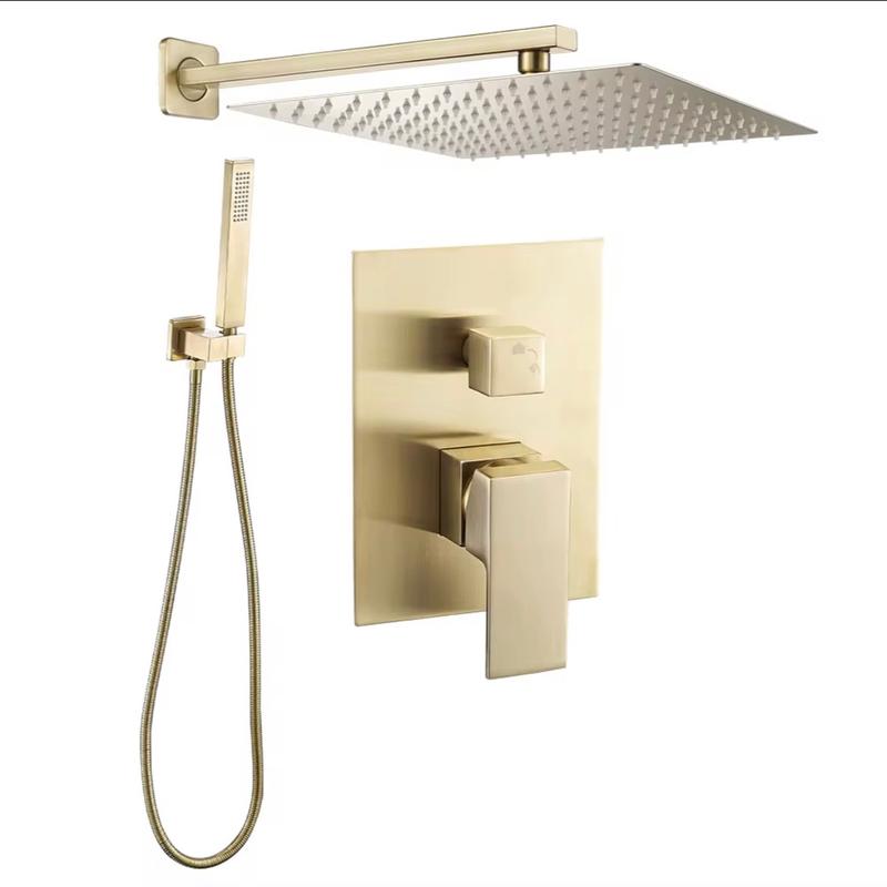 Luxury Thermostatic Rain Shower Set – Brass Square Concealed Mixer Tap | Matte Black, Gold, Chrome 1