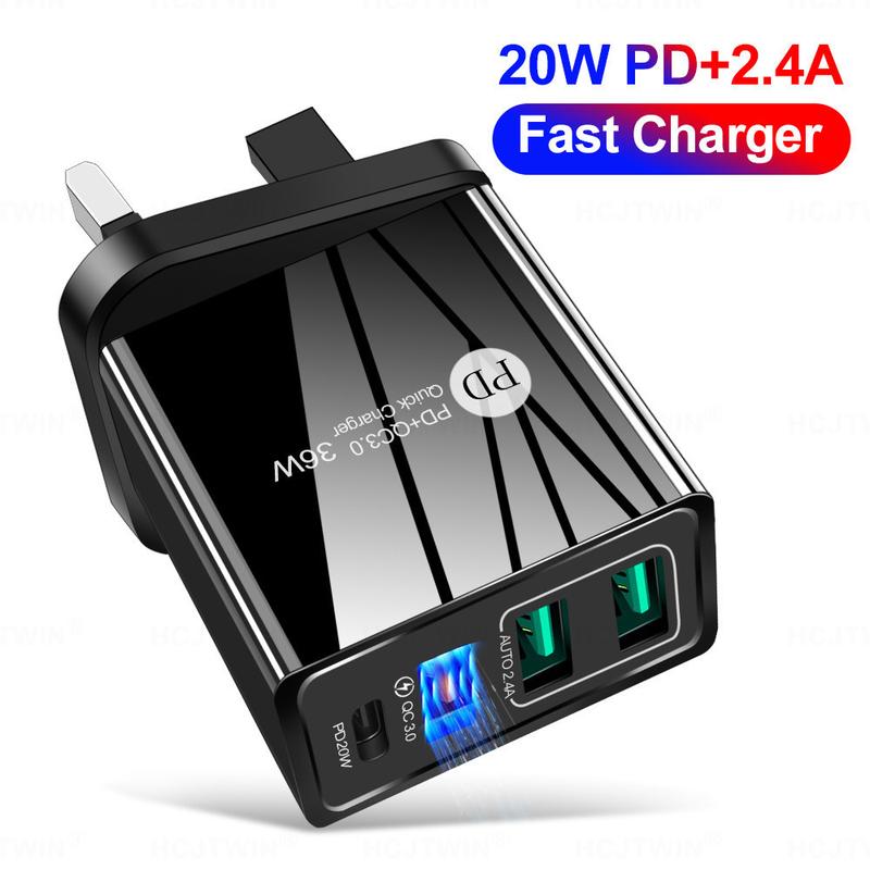 Product Introduction of 36W PD20W+QC3.0 2.4A dual USB fast charging mobile phone charger 2USB with PD charging head travel charger 14