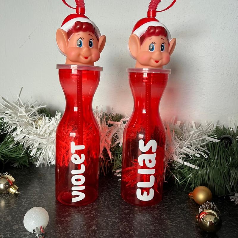 Personalised Elf Head Drinking Bottle 1