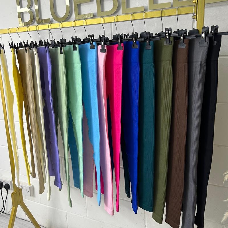 High Waisted Ribbed Leggings All Colours - 2050/LM8827 7