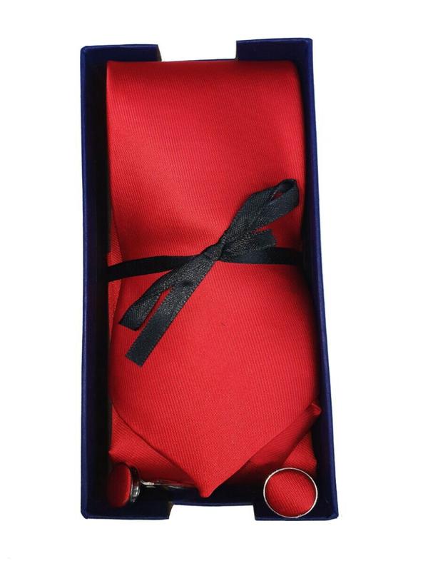 Men's Skinny Tie Classic Satin/Silk Cufflinks Pocket Square Wedding Plain Smart 2