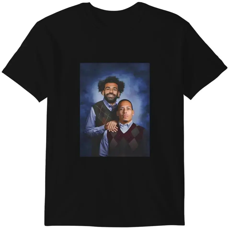 Teemonkey1990 Mo Salah Virgil TShirt Funny Liverpool Soccer Football T Shirt Cotton Tee - Great Gift for Fans Gildan Heavy Cotton