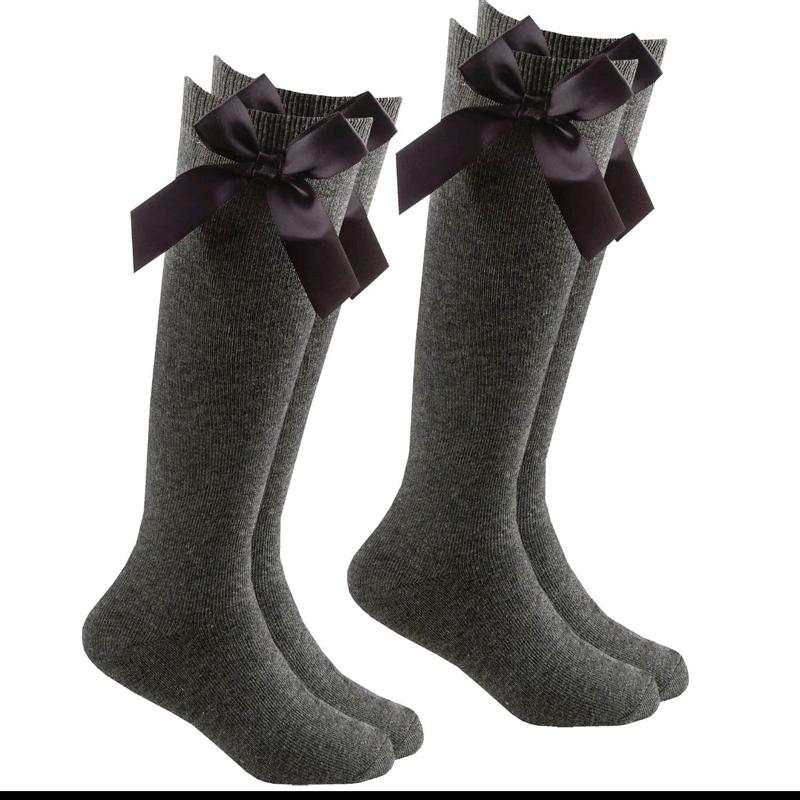 Girls Knee High Bow School Socks in Cotton Blend for Comfortable Wear 5