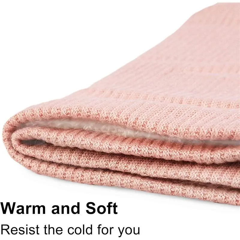 2 Pack Unisex Winter Neck Warmer Thermal Lined Infinity Knitted Snood Scarf for Mens Womens 3