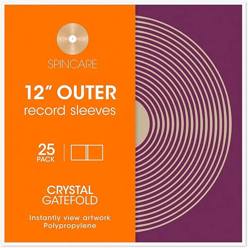 25x 12 Inch GATEFOLD Outer Vinyl Record Sleeves | Covers Fit Single & Double Gatefold Albums | Acid-Free Protective Plastic Sleeves | Clean & Crisp Polypropylene