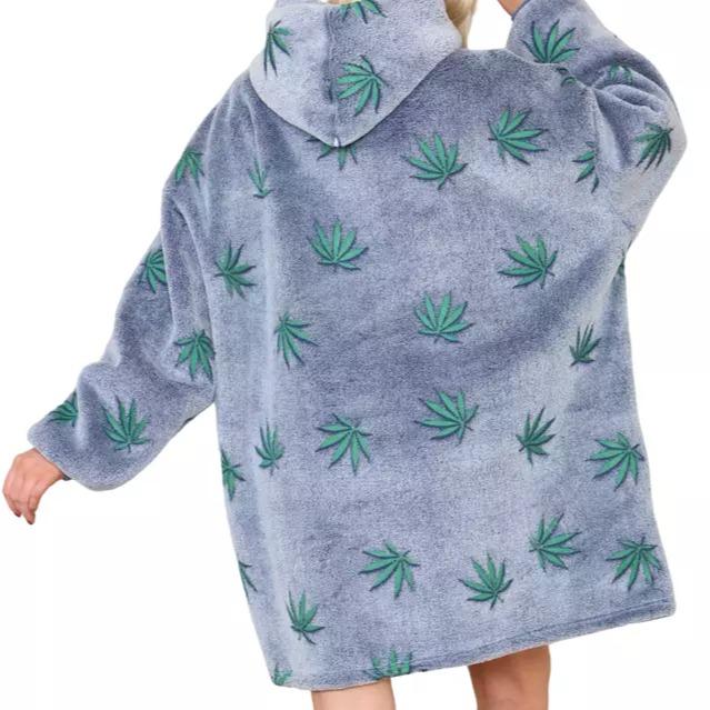 Adult Mens Womens Weed Oodie Oversized Hug & Snug Hoodie Snood Soft Blankets 2