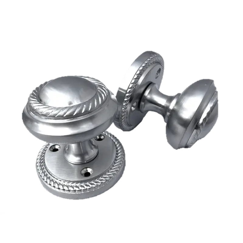 Door Knobs Satin Interior Mortice Georgian Rope 63mm Diameter Rose 50mm Knob 4