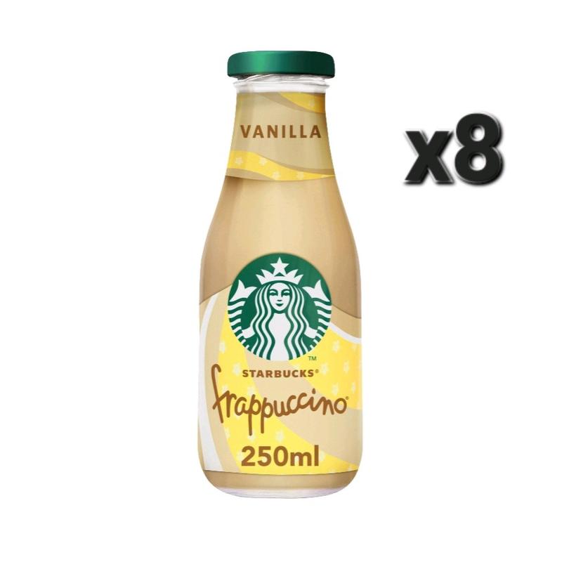 Starbucks Frappuccino Vanilla - 8 x 250ml Bottle - Coffee Drink Beverage - LONG DATE 0