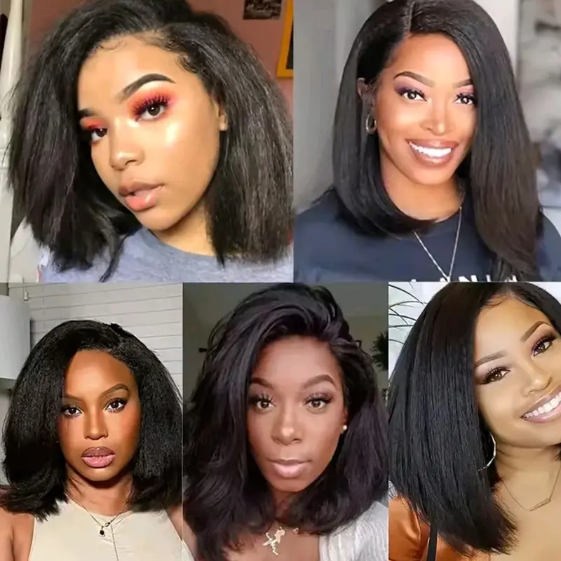 12A Malaysia Kinky Straight Human Hair Wig wigs for 8