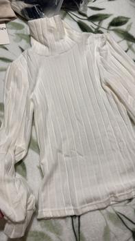 Product Review of Women's Plain Bishop Sleeve High Neck Knit Top, Casual Long Sleeve Ribbed Knitwear for Fall & Winter, Women's Knit Clothing for Daily Wear from D**a u**i L**n 🇲** 0