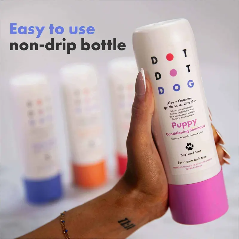 DotDotPet Deshedding Shampoo for Double Coat Dogs | Vegan, Oatmeal & Prebiotic | Sensitive Skin & Calming Scent | 280ml 5