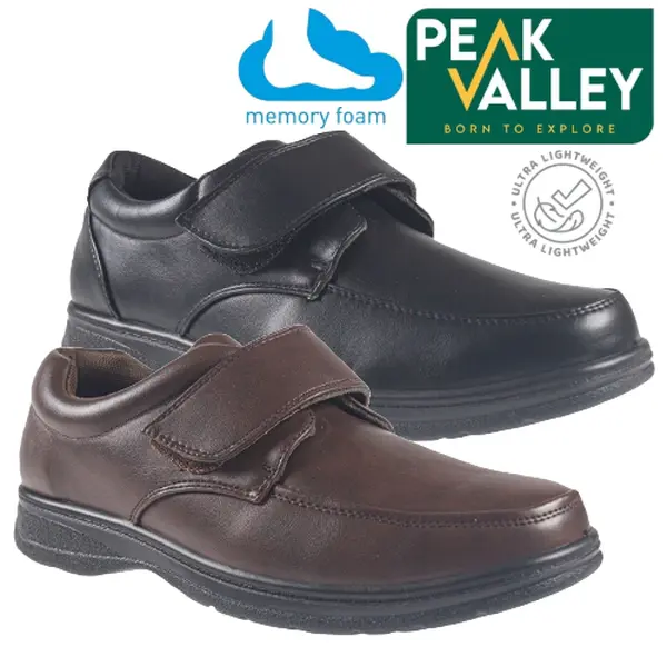 Mens Casual Shoes Lightweight Comfort Velcro Strap Memory Foam Walking Boots Work Trainers Side Elastic Durable Deck Boat Comfy Casual Size Footwear Walking Shoes Driving Soft Orthopaedic Slip On Comfort Casual Shoe