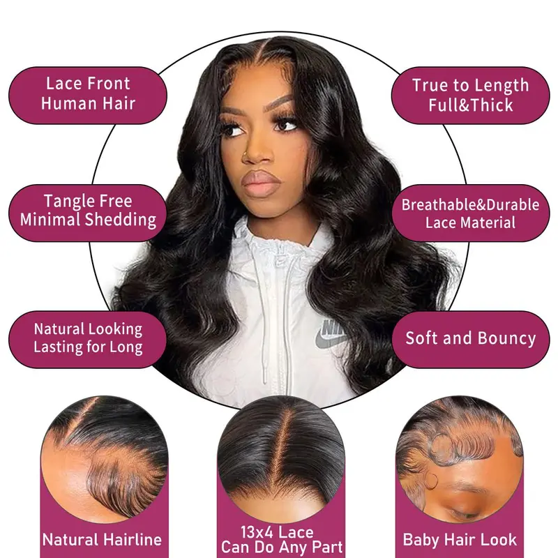 Body Wave Human Hair Lace Front Wigs 360 13x4 13x6 HD Transparent Lace Frontal Wigs Human Hair 6x4 5x5 Glueless Lace Closure Wig 4