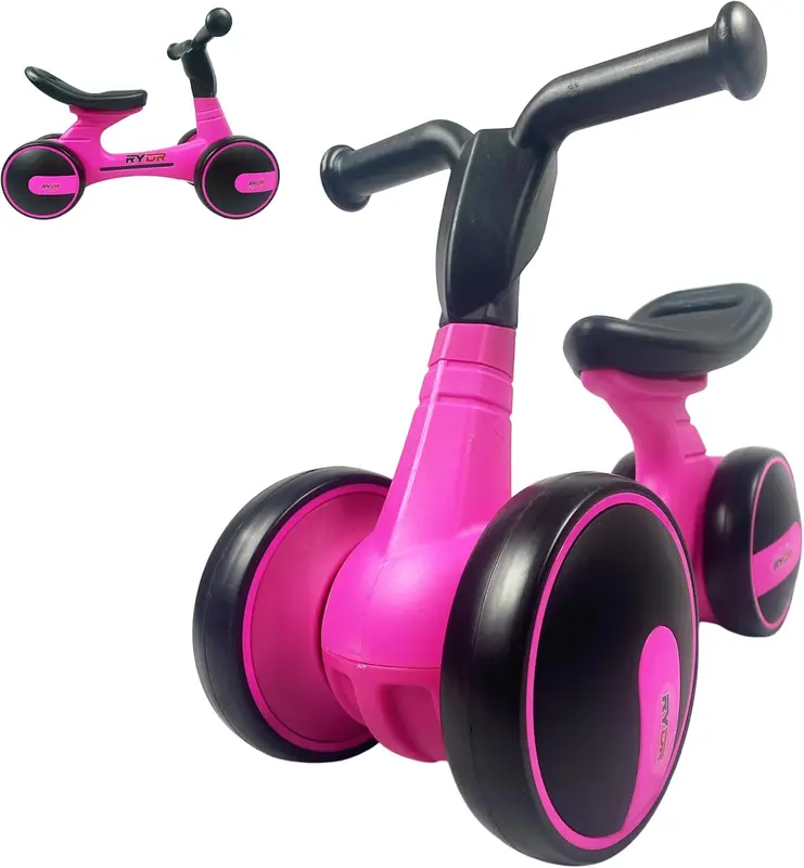RYDR 6-Inch Balance Bike - Lightweight, Portable, and Safe Pink/Blue for 10-24 Months Old Kids 6