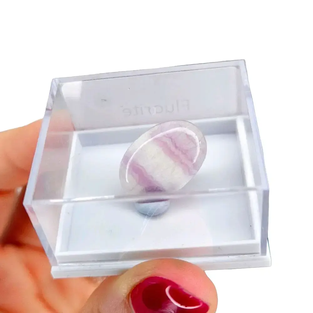 Polished Fluorite Specimen in Display Box