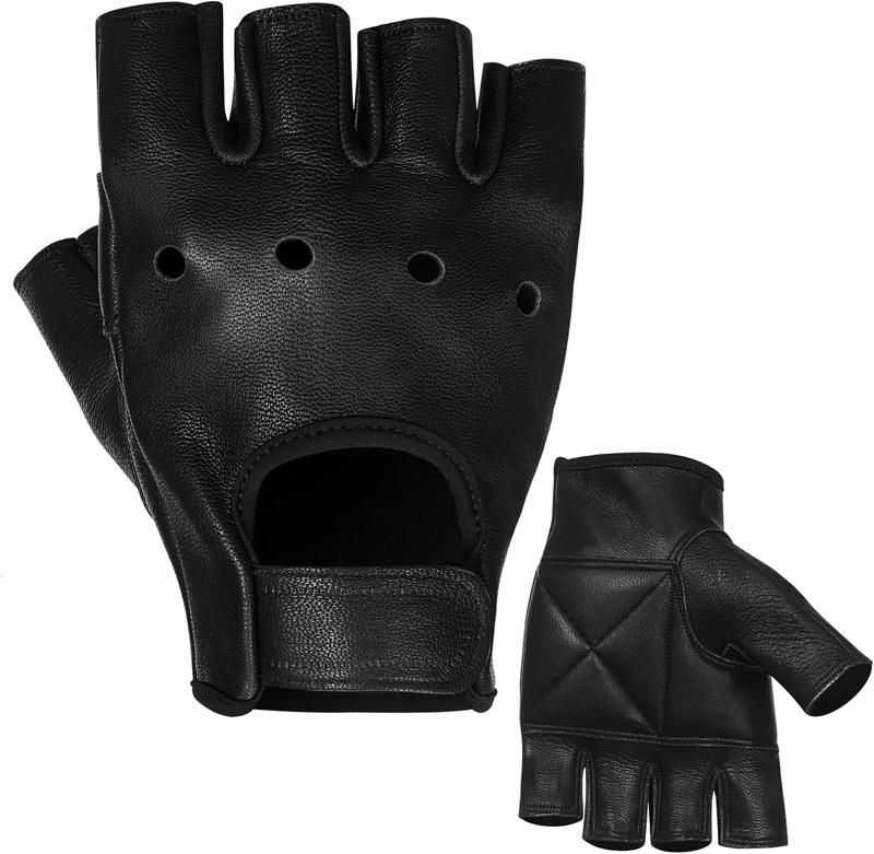 Mozi Sports  LEATHER HALF FINGER CYCLING WHEELCHAIR GYM BUS DRIVING WEIGHT LIFTING GLOVE 0