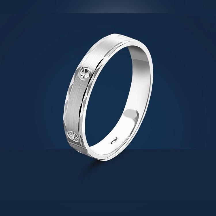 Pure Solid Platinum Enchant Unisex Ring, men and women's ring, set, wedding band 4