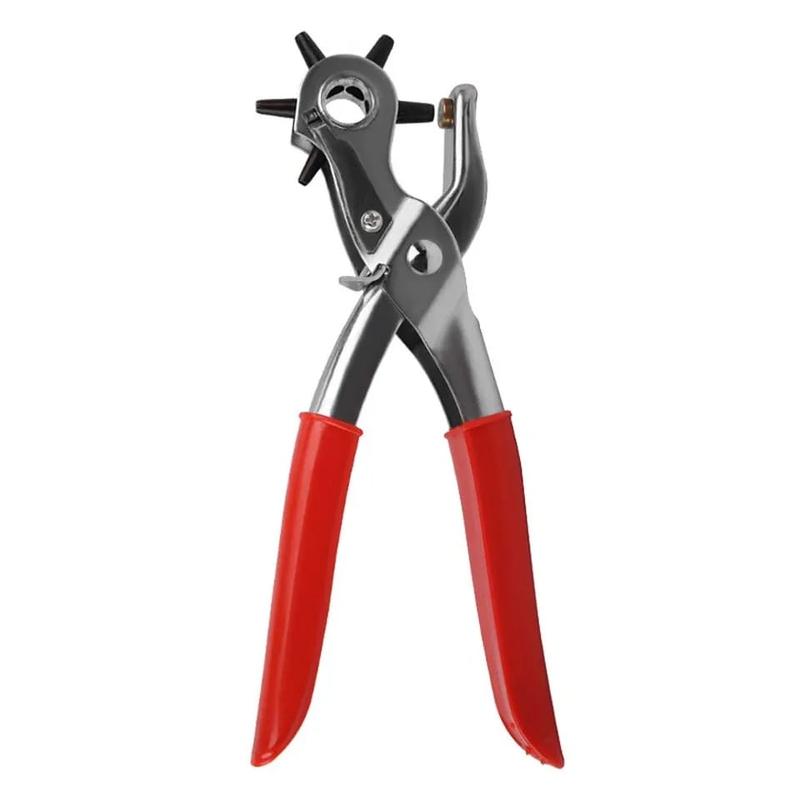Heavy Duty Revolving Leather Hole Punching Tool Multifunctional Leather Belt Hole Maker Stainless Steel With Rubber Handles Ideal for Home DIY or Leatherwork 8