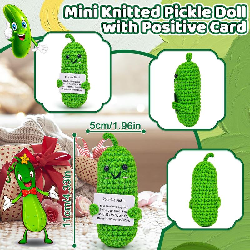 Emotional Support Pickle, Weird Good Luck Cute Romantic Funny Gifts for Women, Positive Pickle Graduation Gifts for Her Him, Pocket Hug Worry Doll with Positive Affirmation Cards 1