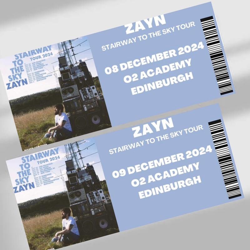 Zayn tour inspired souvenir tickets 5