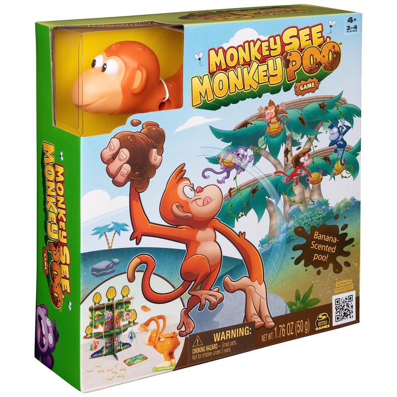 Spin Master Games, Monkey See Monkey Poo Game, Fun Games, Sensory Toys, Family Games, Funny Gifts, Christmas Gifts for Kids, for Ages 4+ 7